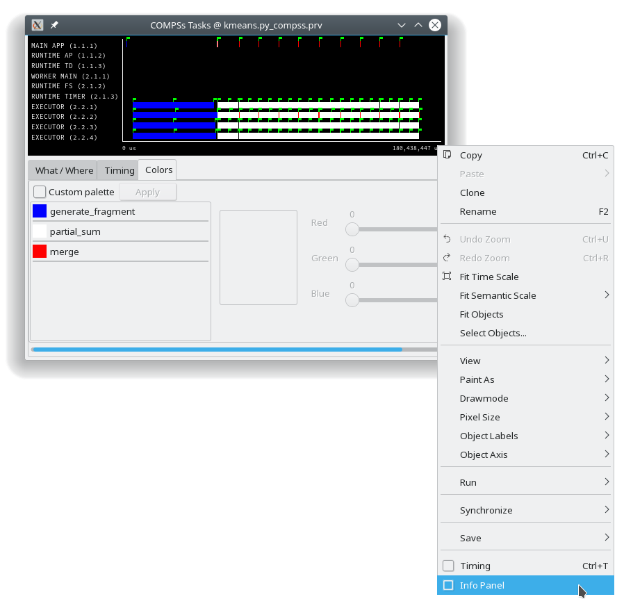 Paraver view adjustment: Show info panel