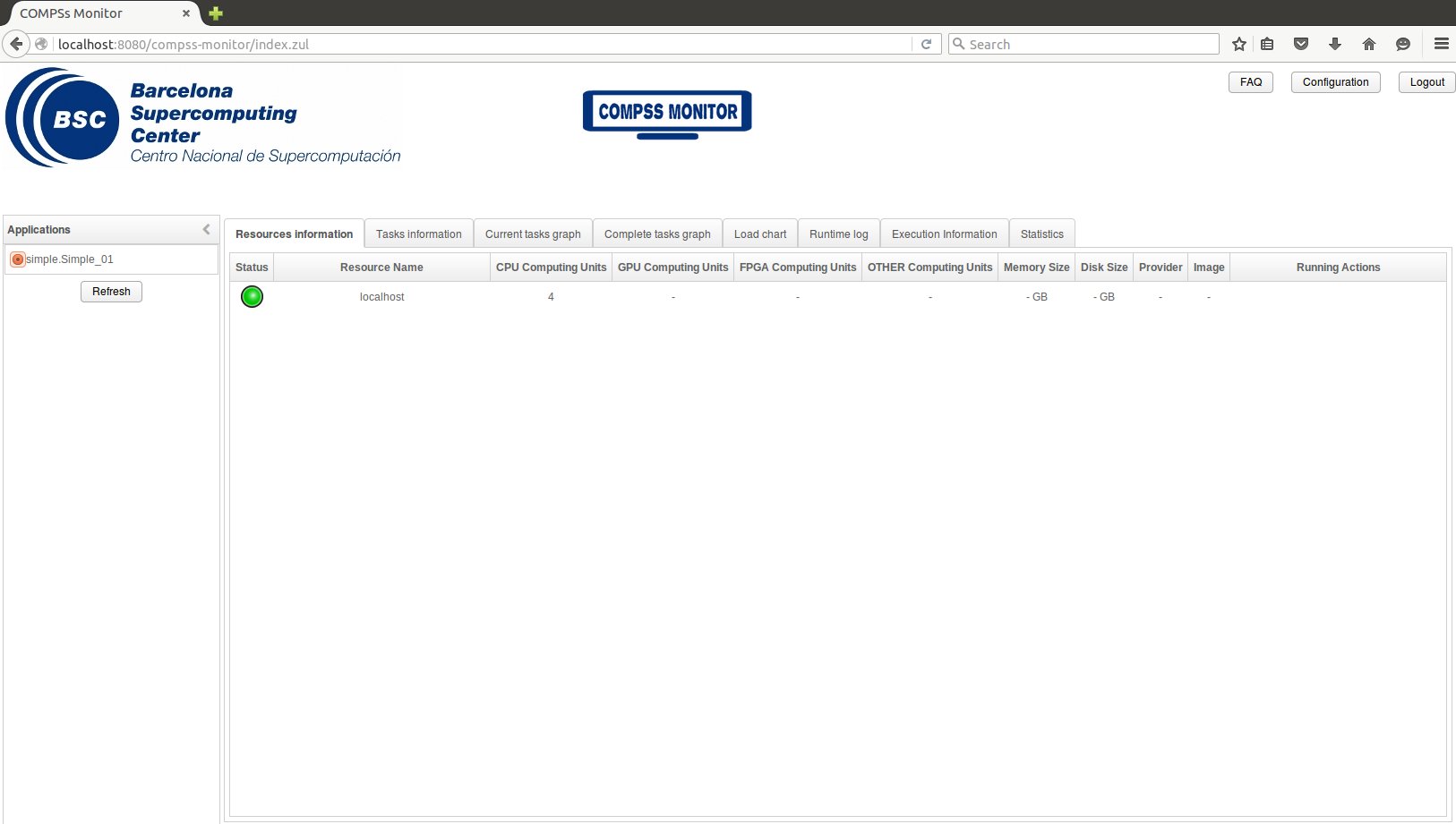 COMPSs monitoring interface