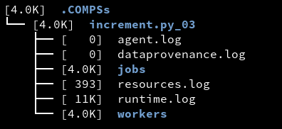 Structure of the logs folder for the Simple java application in **API** mode