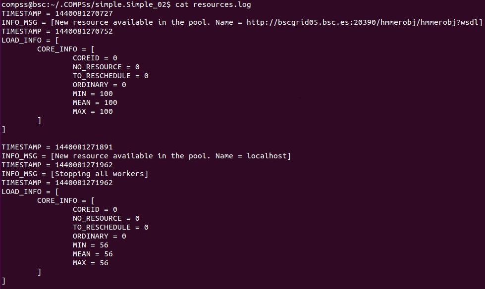 resources.log generated by the execution of the *Simple* java application