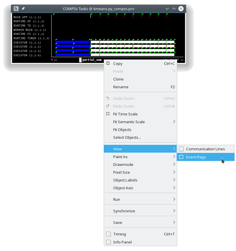 Paraver view adjustment: View Event Flags